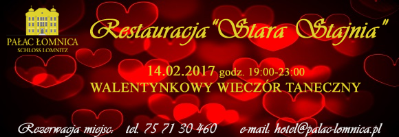 Pałac Łomnica banner walentynki 2017
